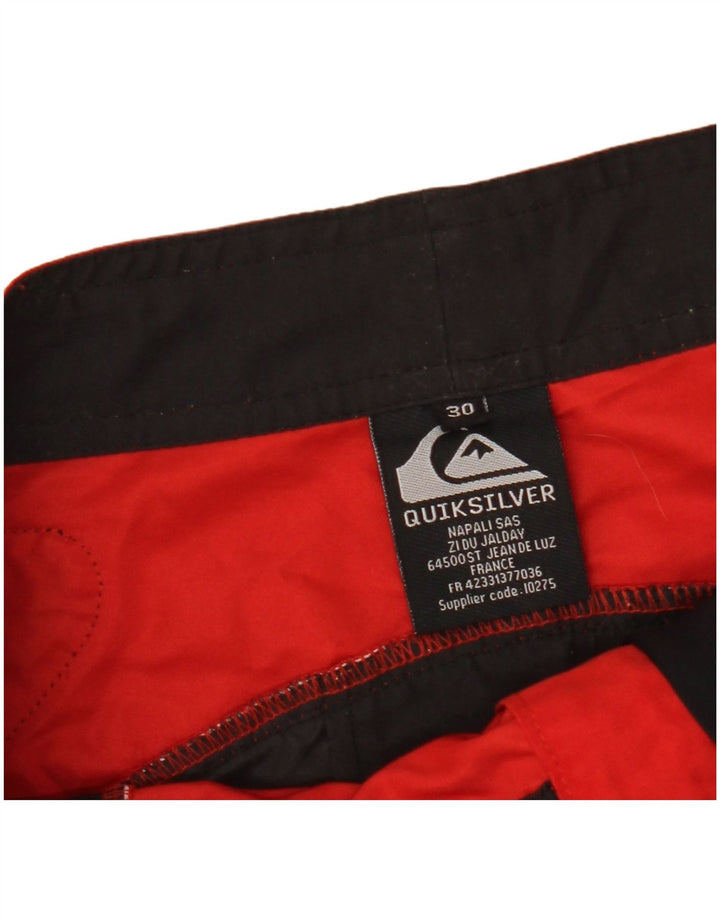 Quiksilver Hombre Shorts De Bañador Gráfico Poliéster Color Block Mediano Rojo