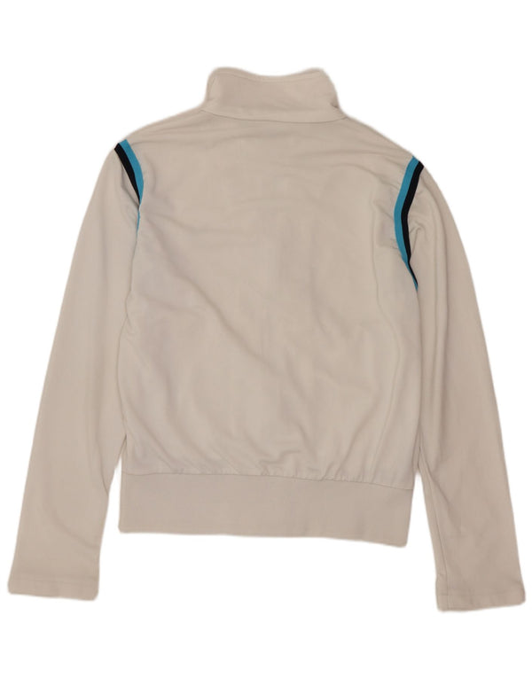 Puma Mujer Chándal Top Chaqueta UK 10 Pequeño Blanco Rayas Poliéster