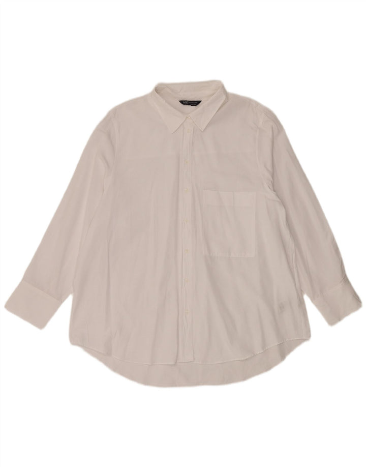 Marks & Spencer Camisa extragrande para mujer UK 18 XL Algodón blanco