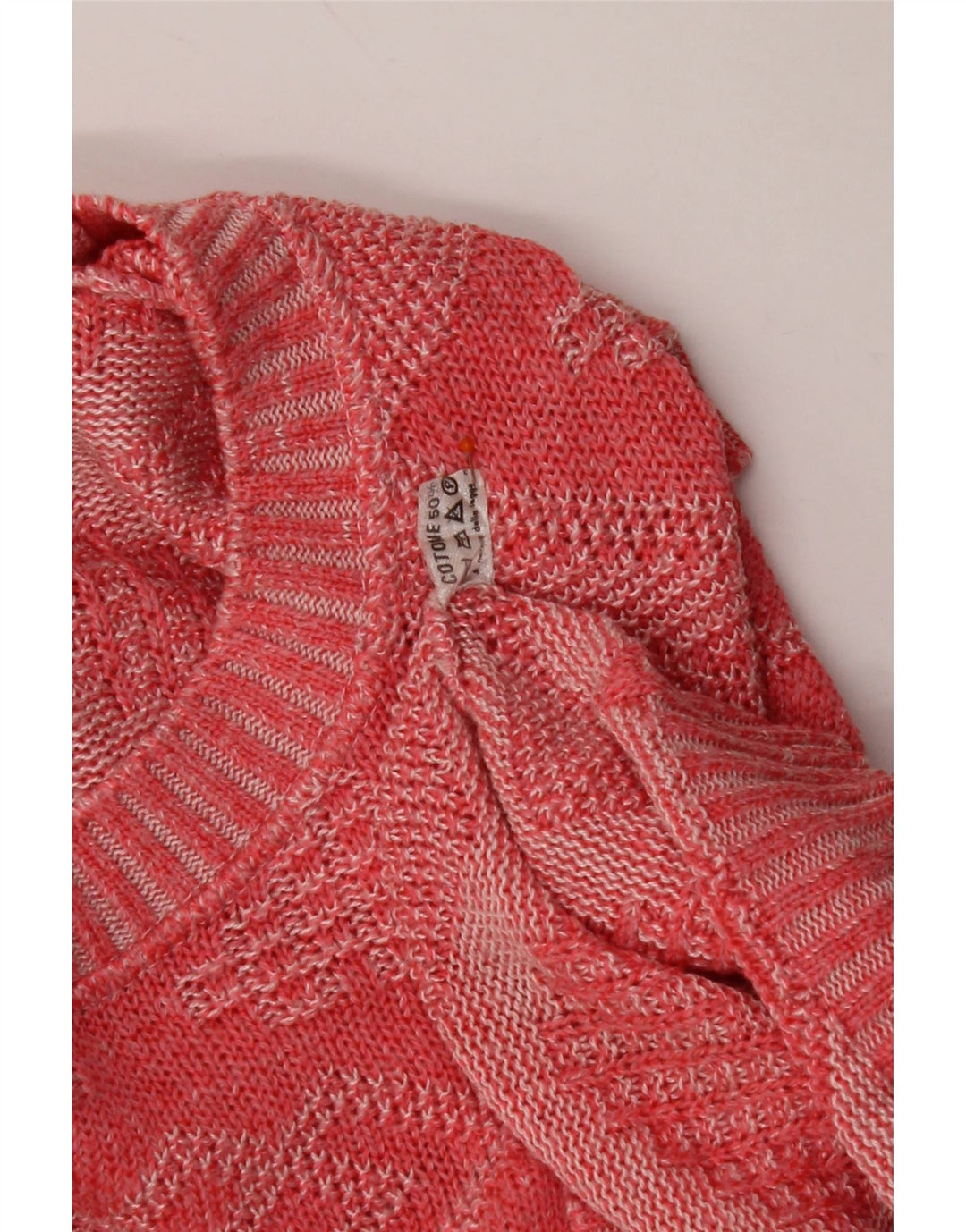 VINTAGE Mujer Crop Boat Neck Jumper Suéter Reino Unido 14 Rosa Medio