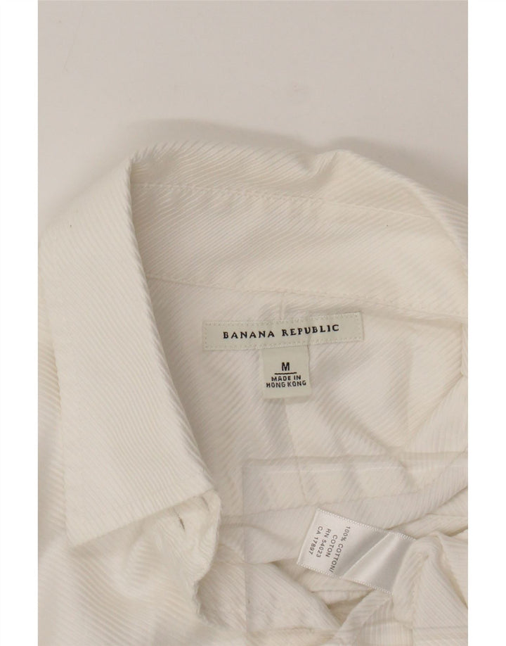 BANANA REPUBLIC Camisa de pana para mujer Reino Unido 44 Algodón blanco mediano