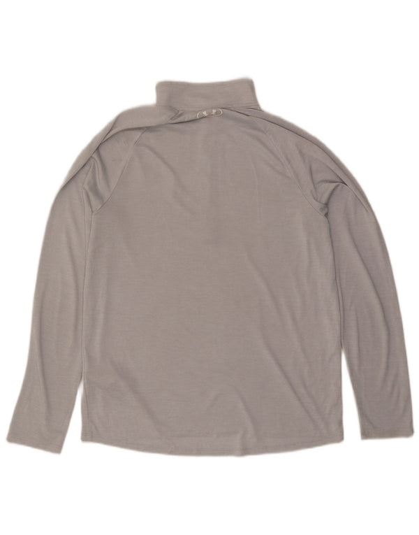 Under Armour Camiseta holgada con cuello y cremallera para hombre Manga larga Poliéster gris medio