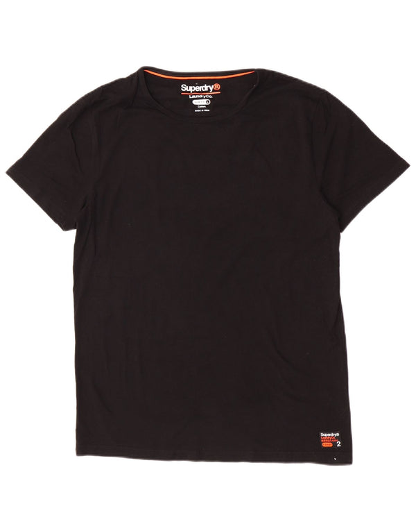 Superdry Camiseta Slim Fit Para Hombre Top Grande De Algodón Negro