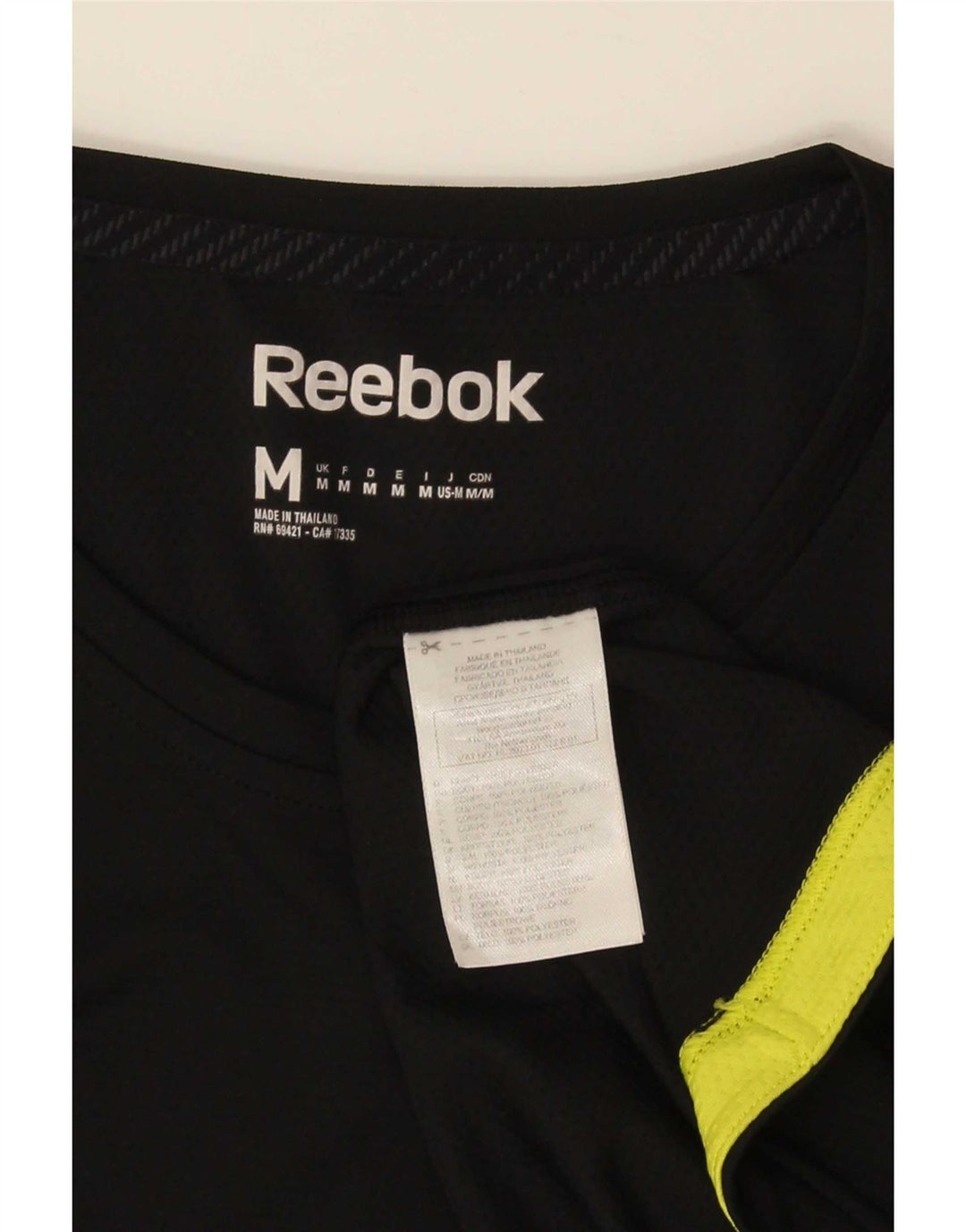Camiseta Reebok Hombre Top Medium Negro Colorblock Poliéster