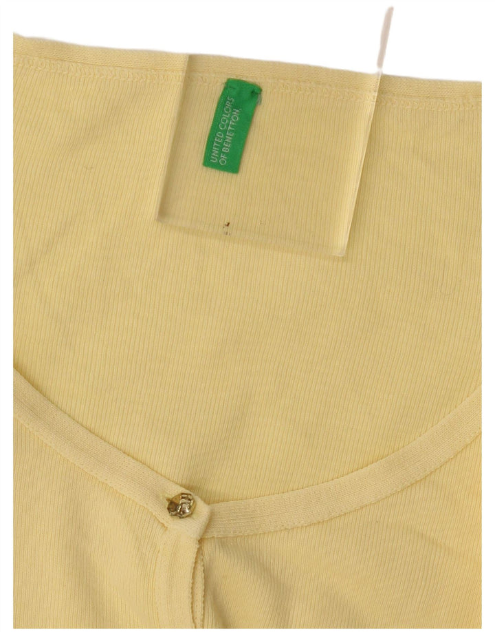 Benetton Cárdigan Mujer UK 40 Small Amarillo