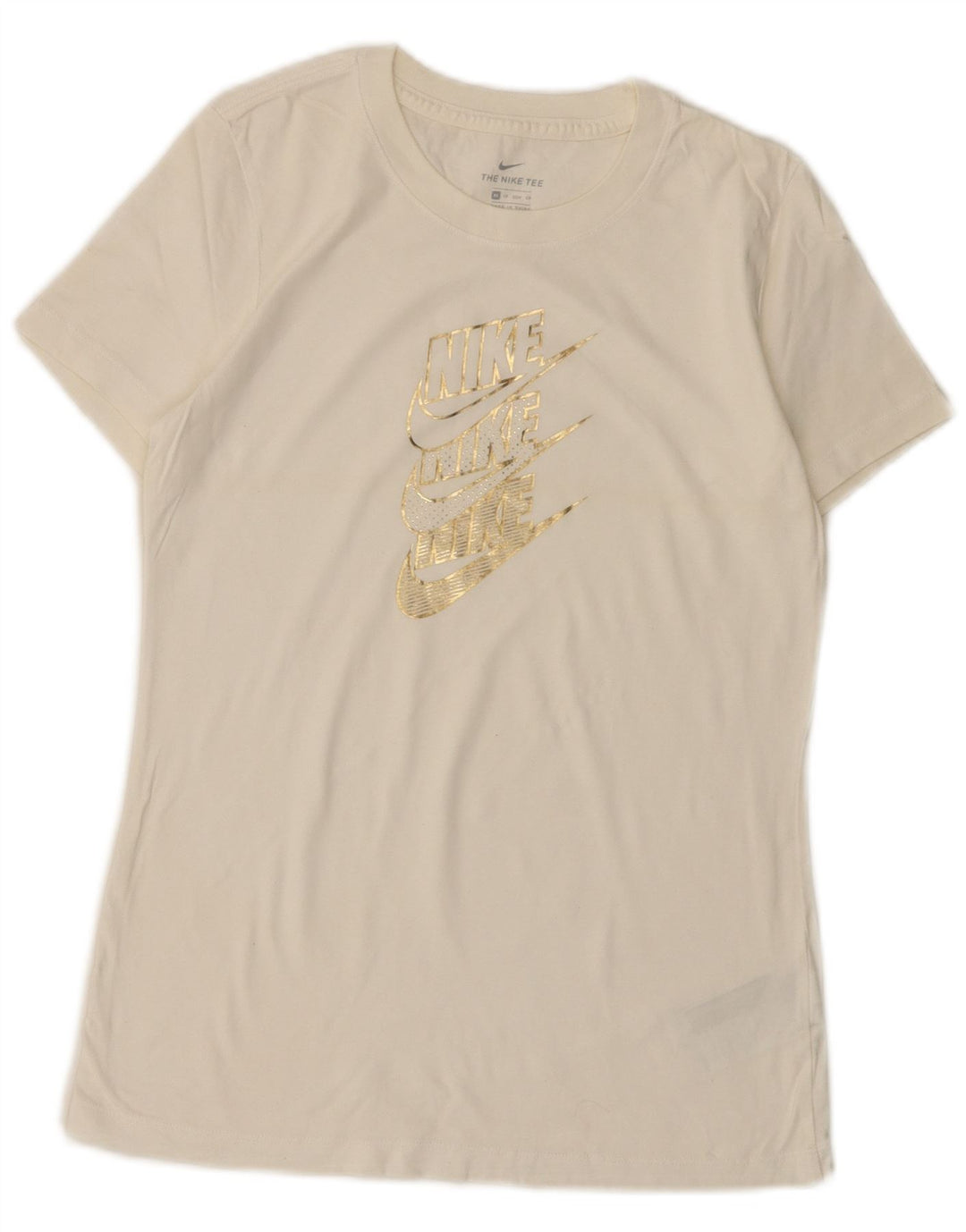 Nike Camiseta gráfica para mujer Top UK 6 XS Algodón blanco