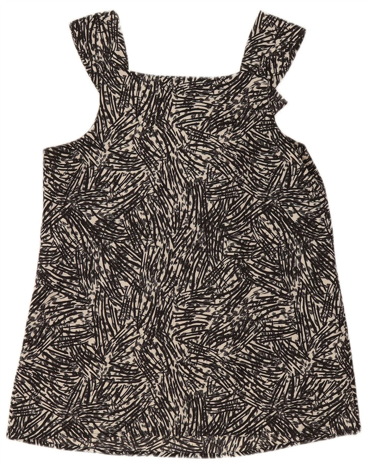 MOSSIMO Blusa sin mangas con estampado abstracto para mujer UK 6 XS Negro