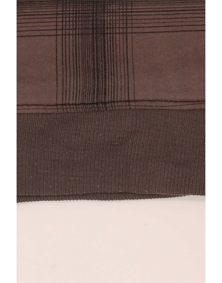 Quiksilver Sudadera con capucha y cremallera gráfica para hombre de algodón a cuadros gris medio