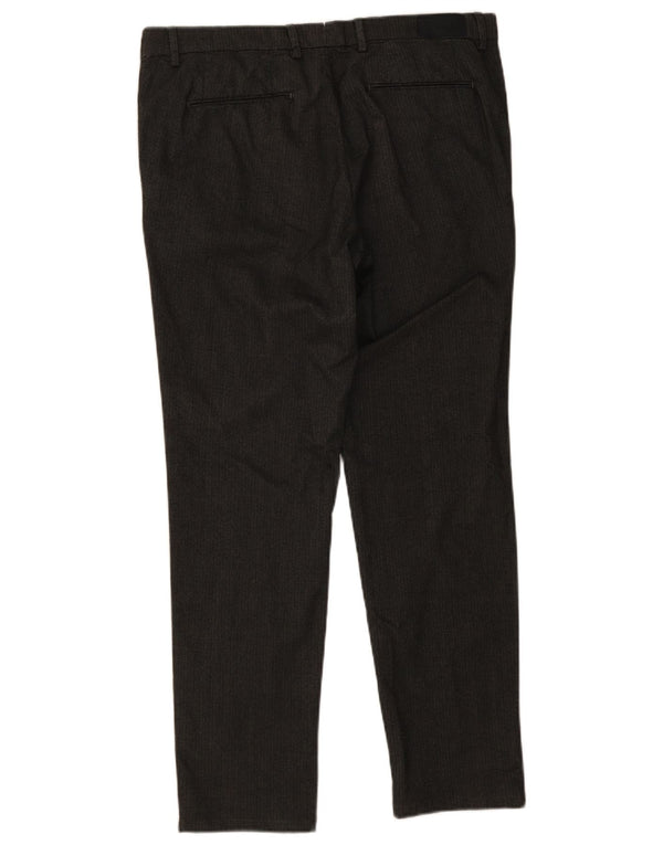 Trussardi Pantalón Chino Slim Hombre IT 52 XL W36 L31 Gris Espiga Algodón
