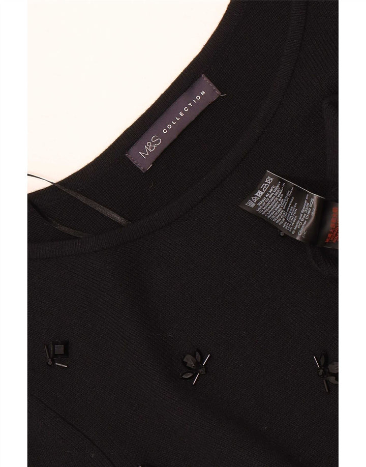 Marks & Spencer Top para mujer manga 3/4 UK 46 Large Viscosa negra