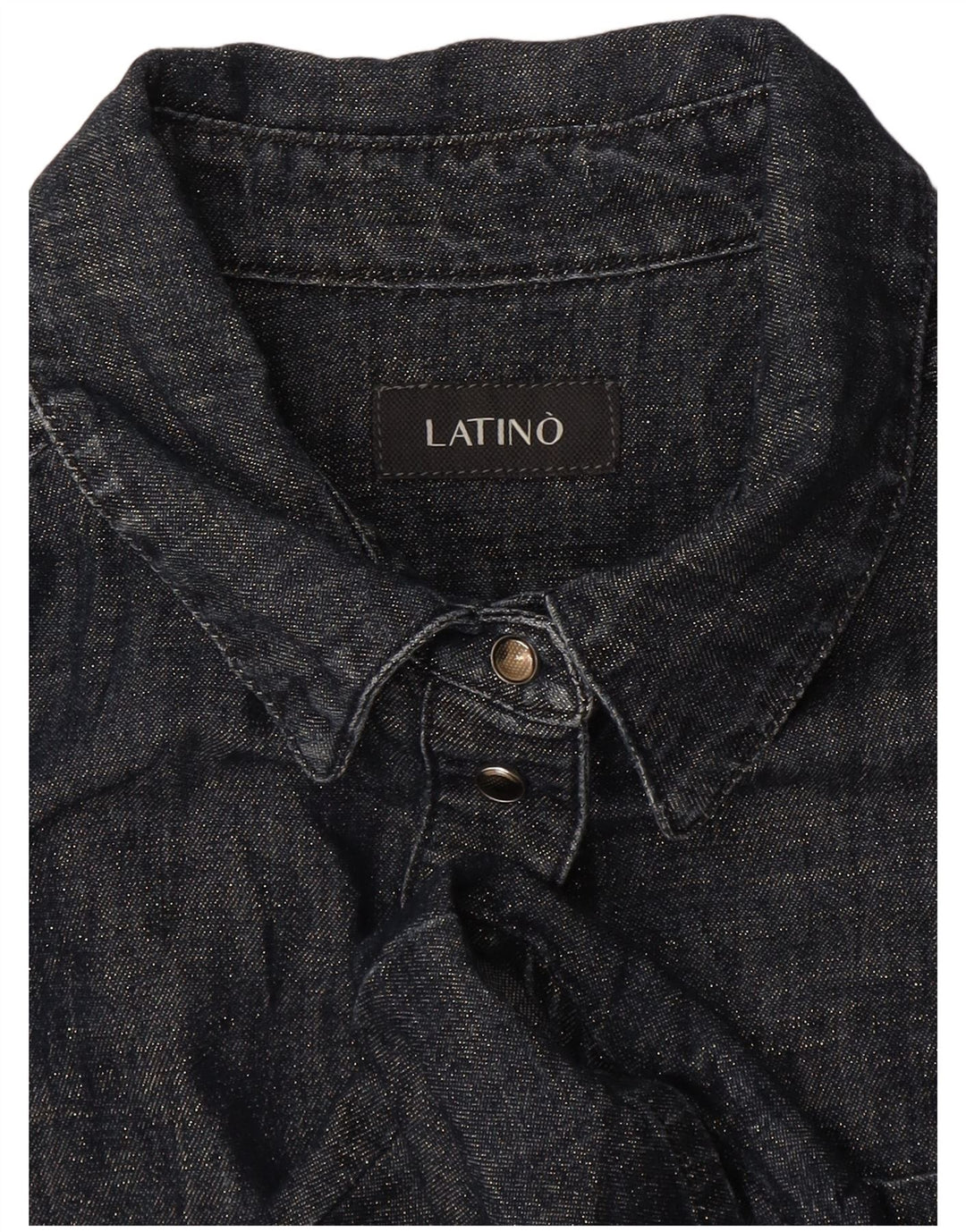 Vintage mujer camisa Reino Unido 12 azul marino medio