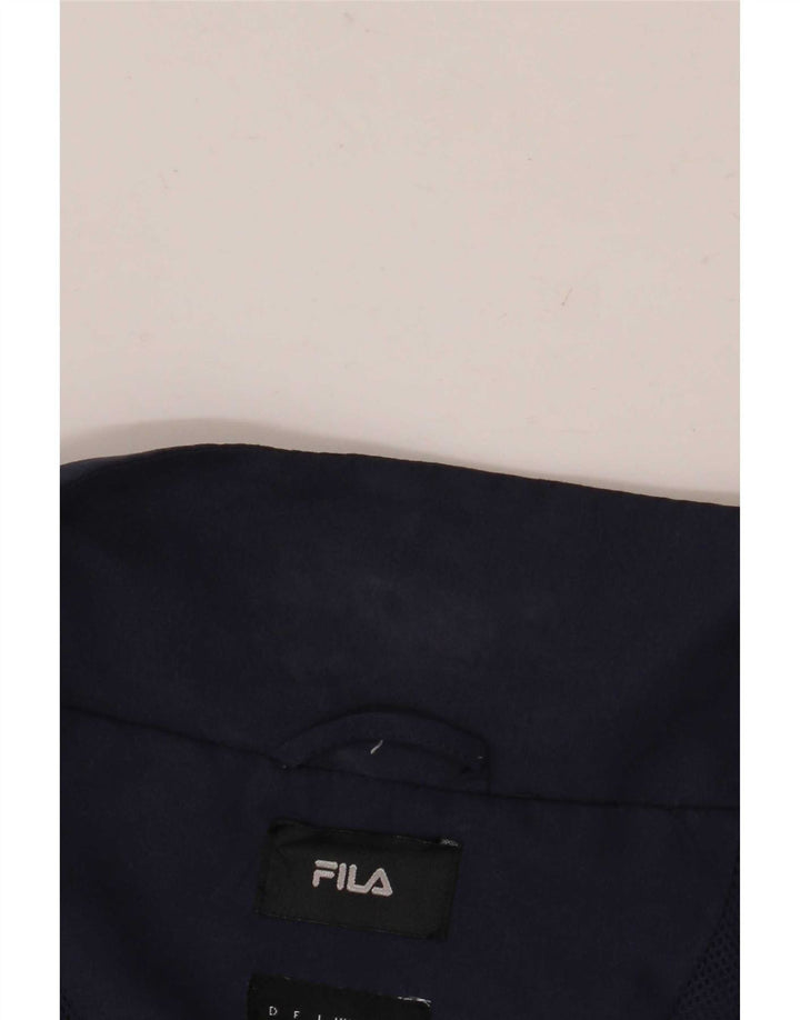 Fila Chaqueta bomber holgada para hombre UK 38 Poliéster a rayas azul marino mediano