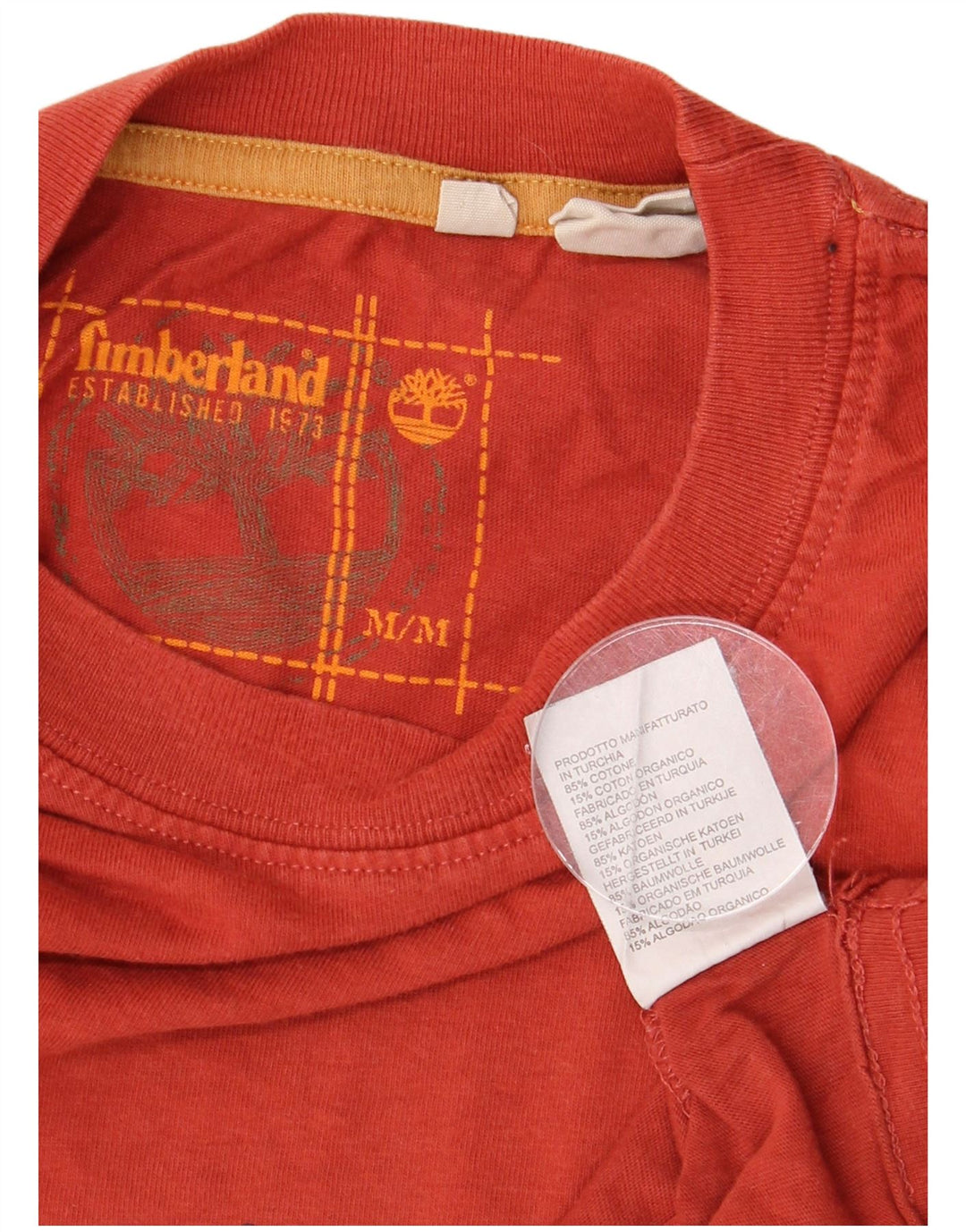 Timberland Hombre Gráfico Top Manga Larga Medio Algodón Rojo