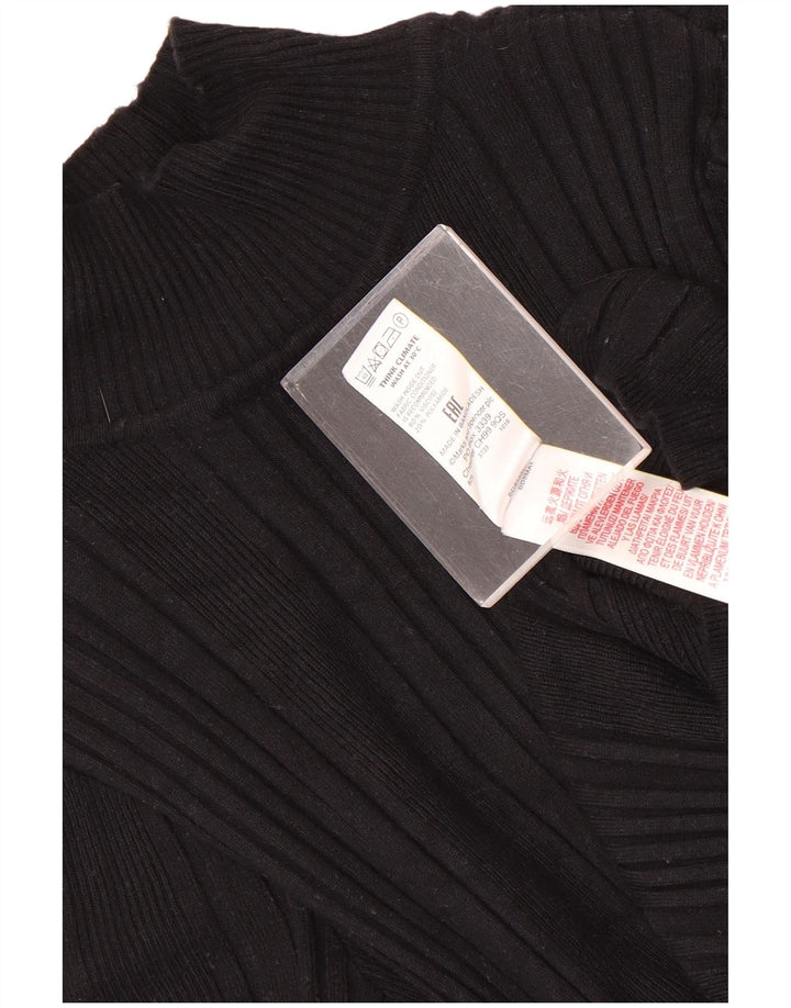 Marks & Spencer Top para mujer de manga larga UK 10 Small Viscosa negra