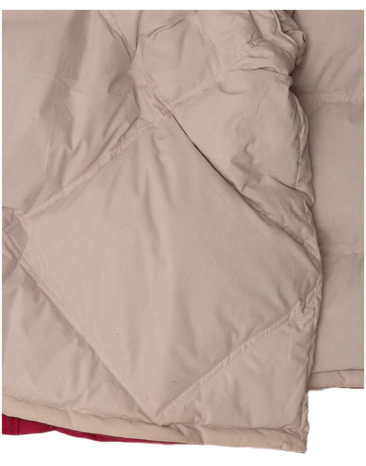 Diadora Chaqueta acolchada reversible con capucha para hombre, talla 40, poliéster rosa grande