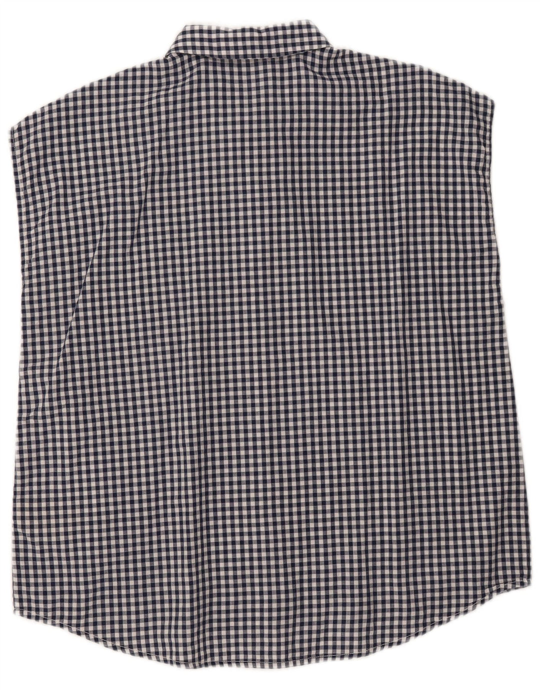 LEE Womens Oversized Sleeveless Shirt UK 10 Small Navy Blue Gingham Cotton