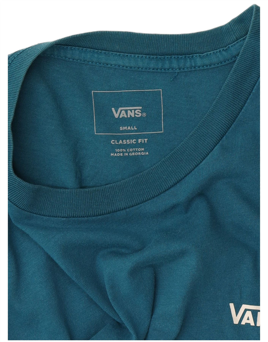 Vans Camiseta Classic Fit para Mujer Top UK 10 Small Blue Cotton