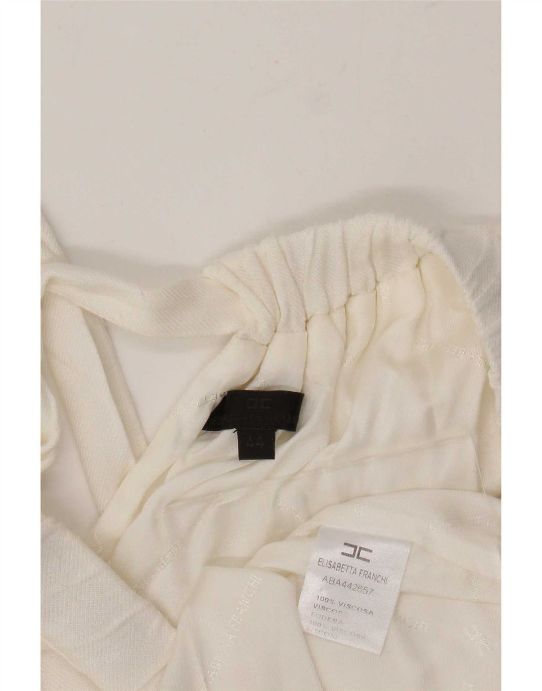 Elisabetta Franchi Vestido con hombros descubiertos para mujer IT 44 Viscosa blanca mediana