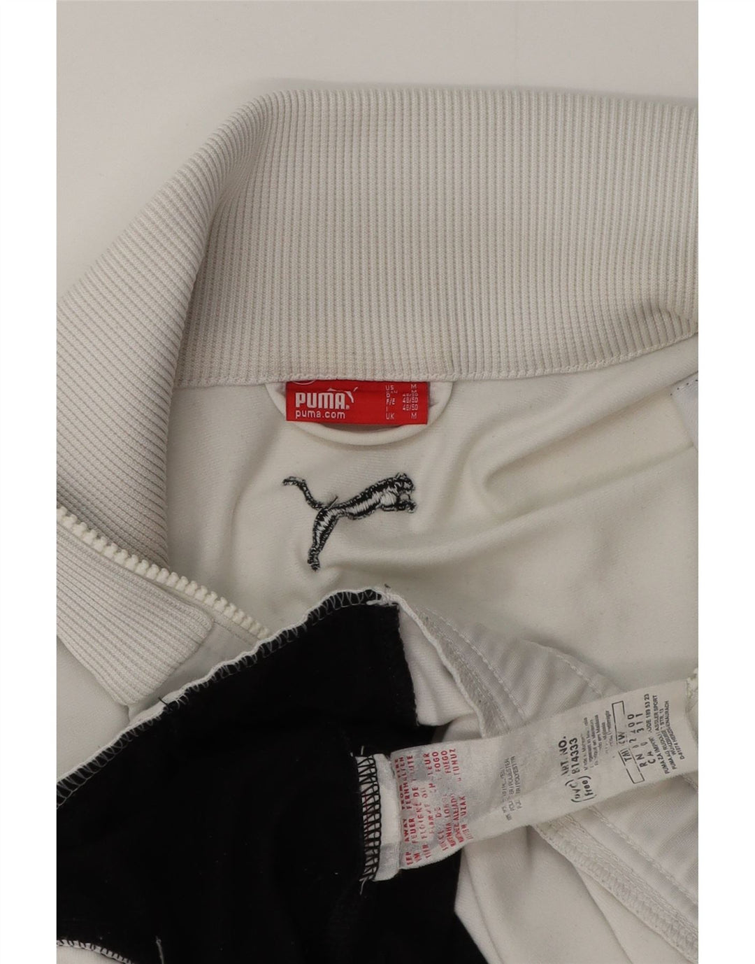 Puma Chaqueta De Chándal Superior Para Hombre Poliéster Color Block Blanco Mediano