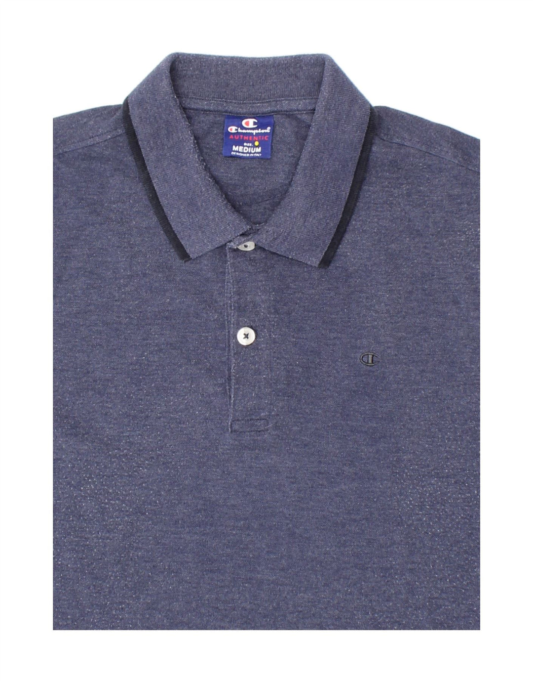 CHAMPION Mens Long Sleeve Polo Shirt Medium Blue Vintage Champion and Second-Hand Champion from Messina Hembry 