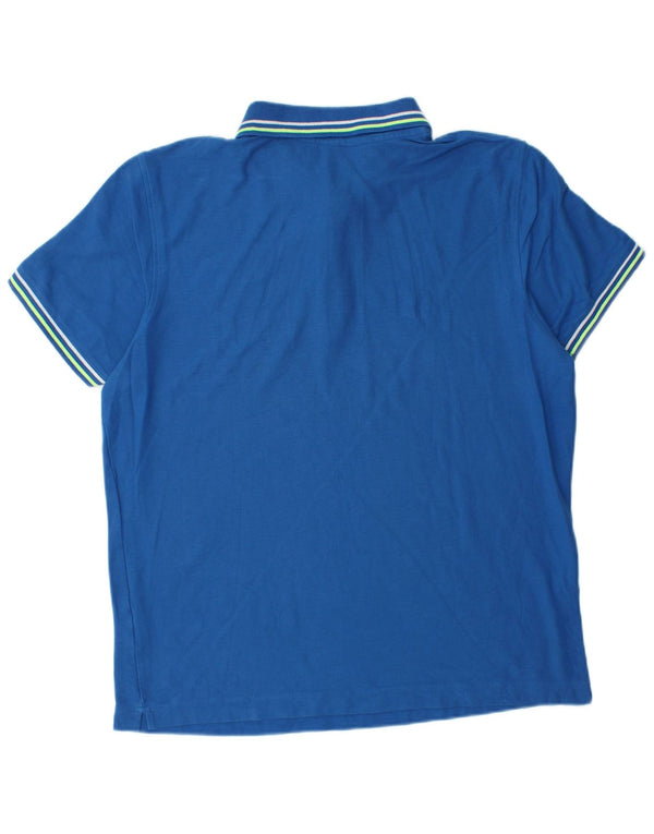 Polo Lotto Hombre Algodón Azul Medio