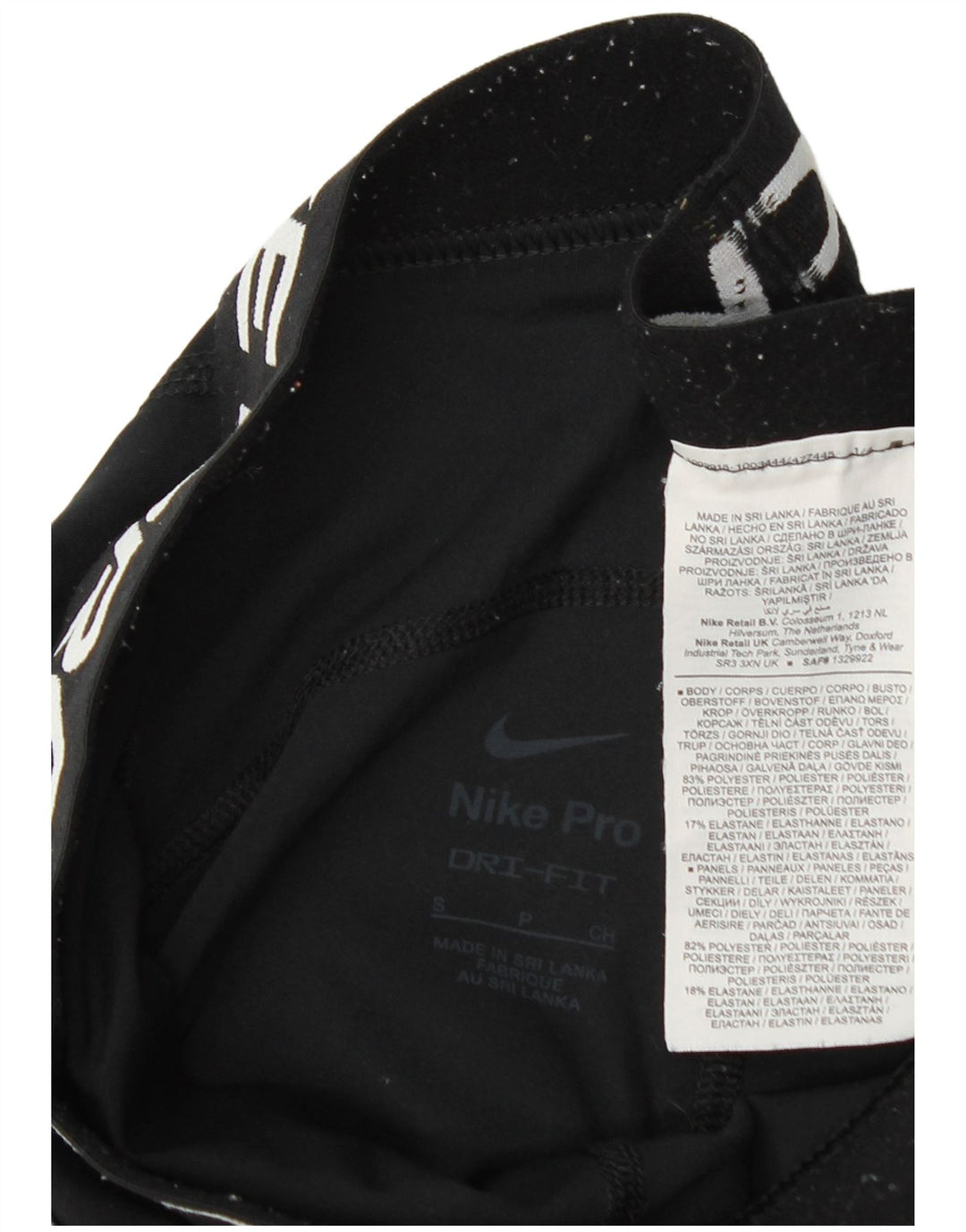 Nike Leggings Dri Fit Graphic para mujer UK 10 Pequeño Poliéster negro