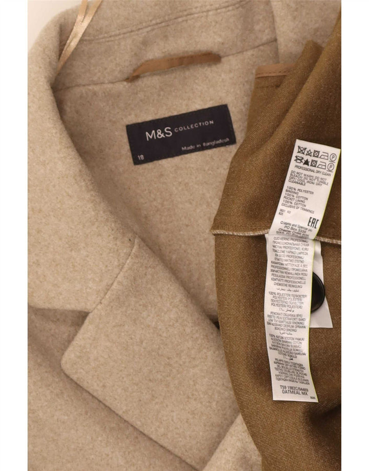 Marks & Spencer Abrigo para mujer UK 40 XL Algodón beige