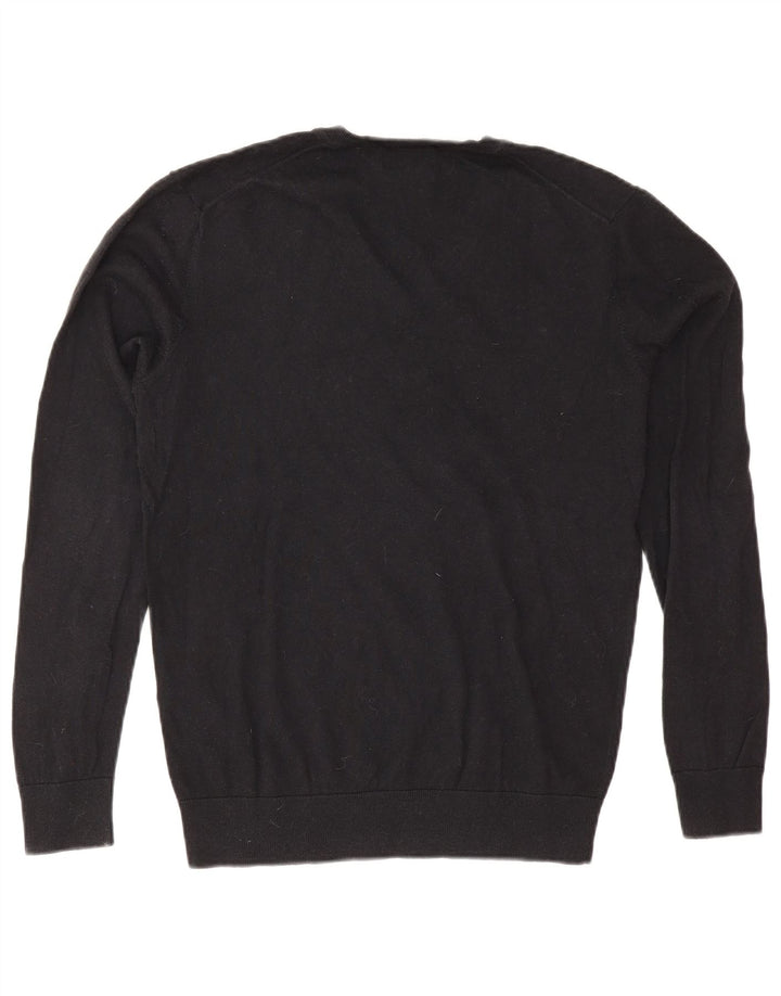 Zara Hombre Jersey Con Cuello En V Jersey Grande Algodón Negro