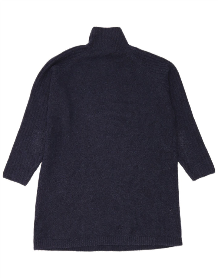 Zara Jersey con cuello vuelto y cuello alto para mujer, talla 40, talla M, azul marino