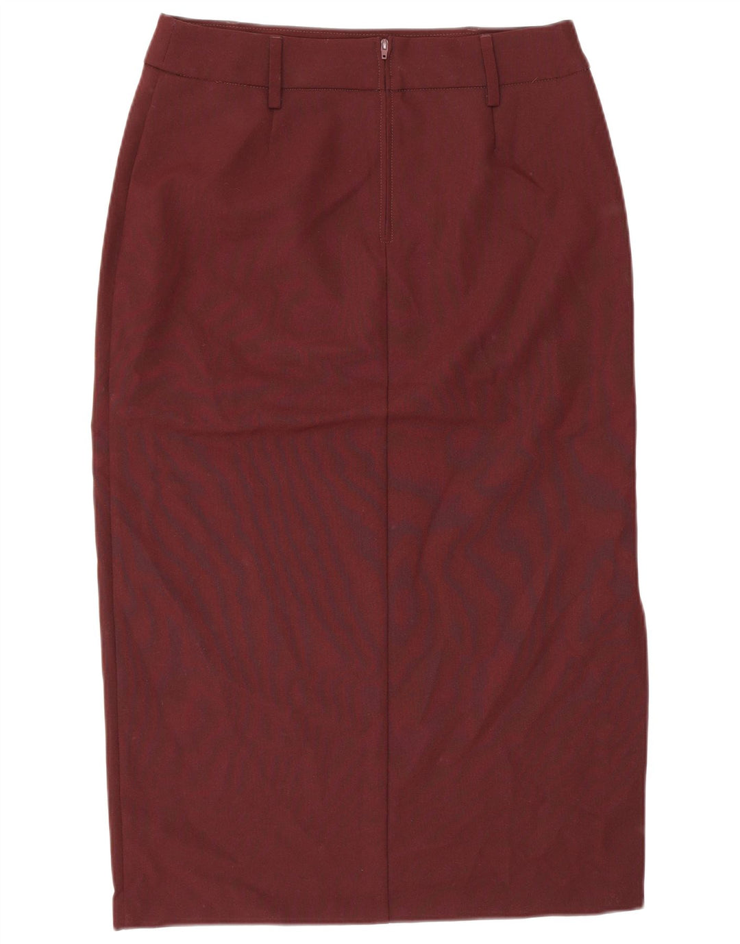 Falda Midi Benetton Mujer IT 44 Medium W28 Poliéster Burdeos