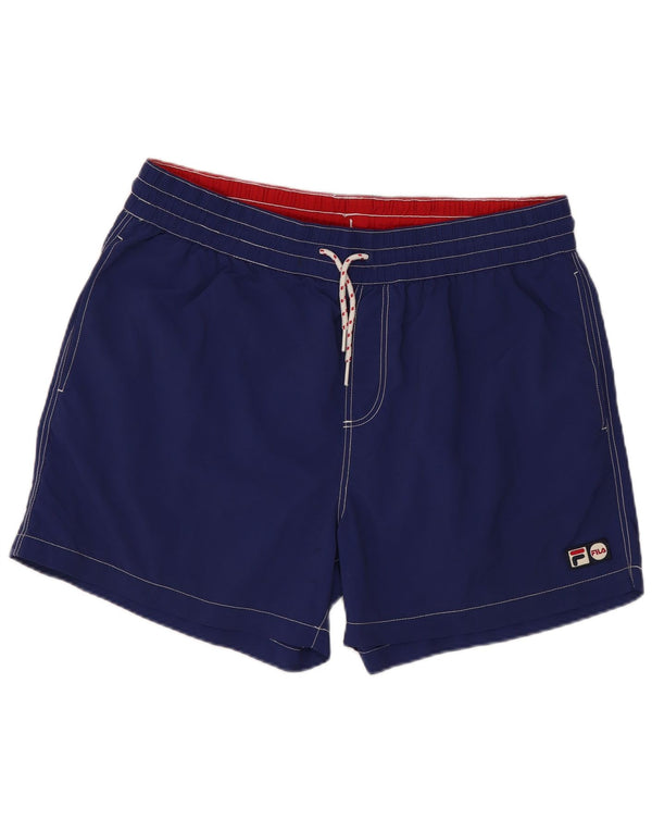 FILA Bañador para hombre, talla grande, nailon azul marino