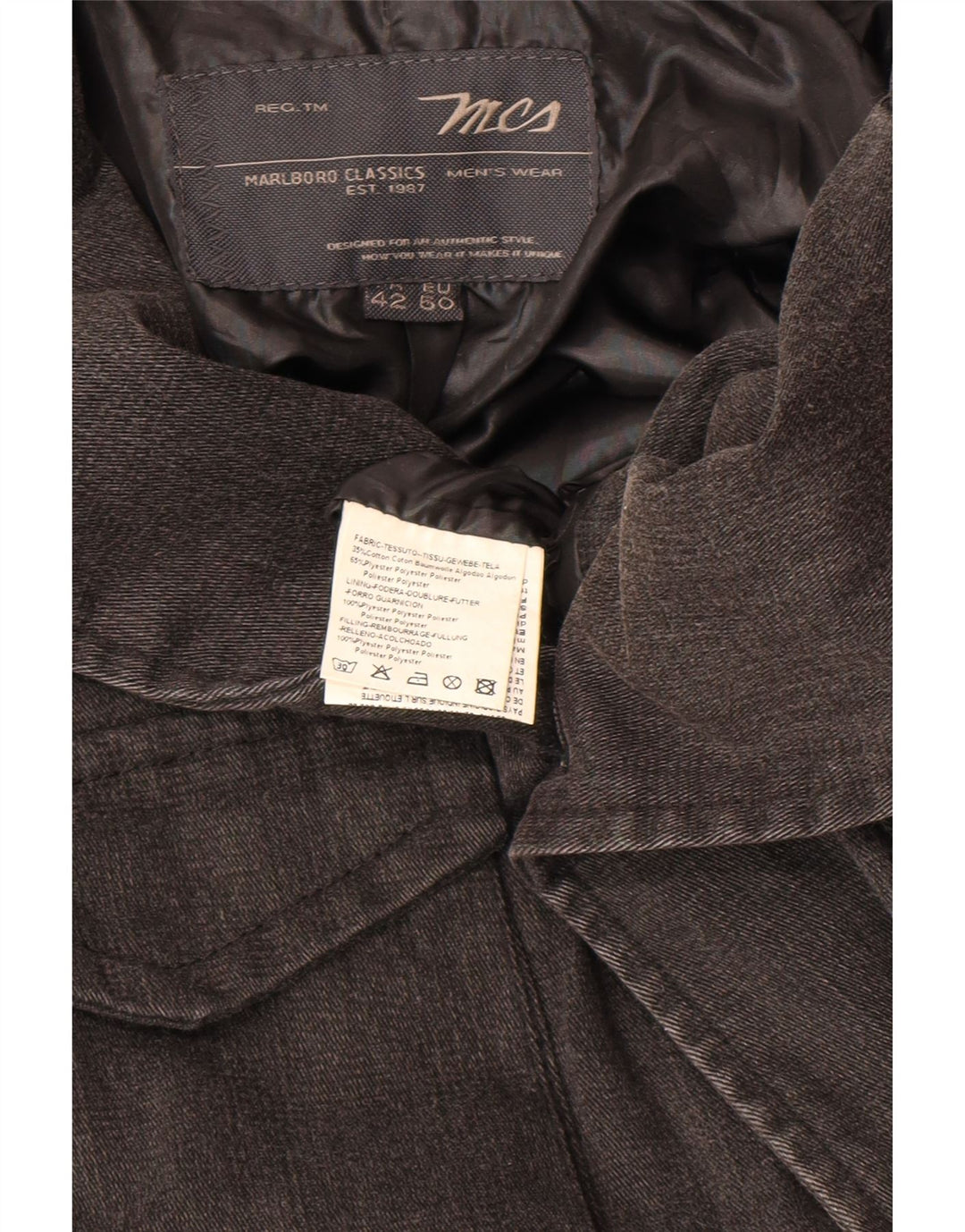 Marlboro Classics Chaqueta utilitaria para hombre EU 50 Grande Algodón negro