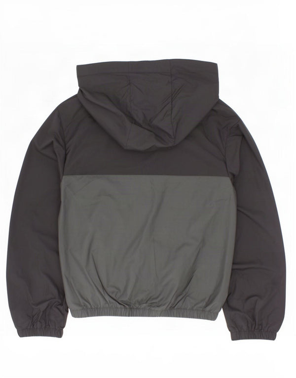 Adidas - Chubasquero con capucha para niños, 7-8 años, color negro