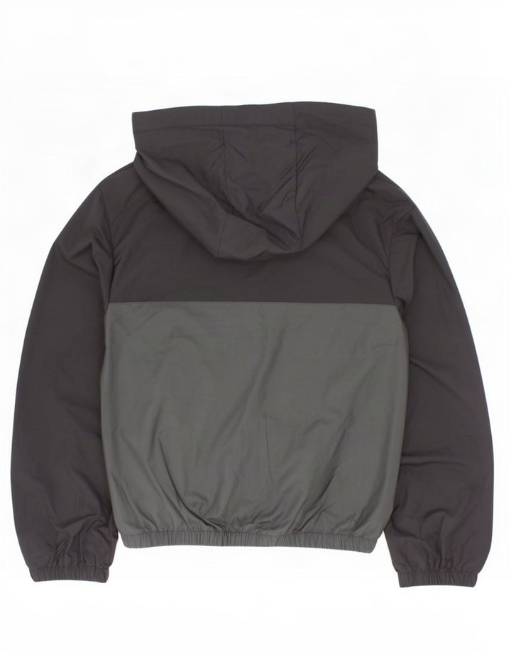 Adidas - Chubasquero con capucha para niños, 7-8 años, color negro