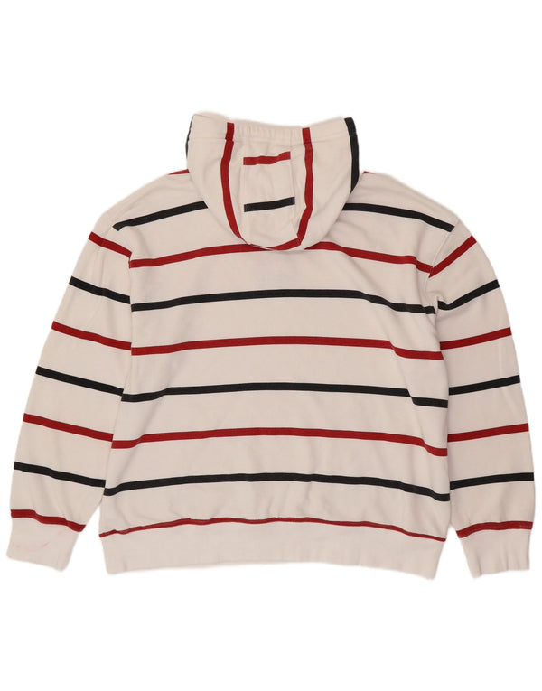 TOMMY HILFIGER Jersey con capucha para hombre 2XL Algodón a rayas blanco