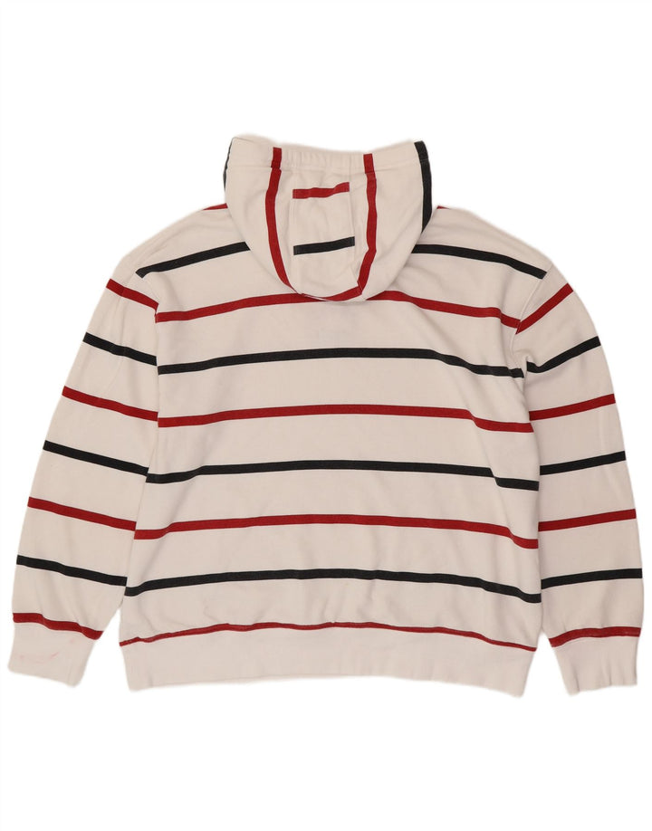 TOMMY HILFIGER Jersey con capucha para hombre 2XL Algodón a rayas blanco