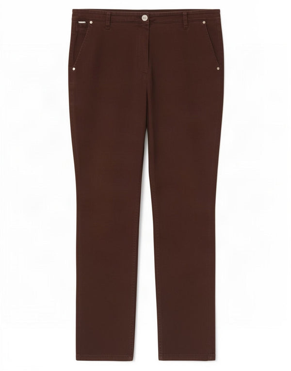 Marks & Spencer Pantalones chinos ajustados de cintura alta Per Una para mujer W36 L29 Marrón