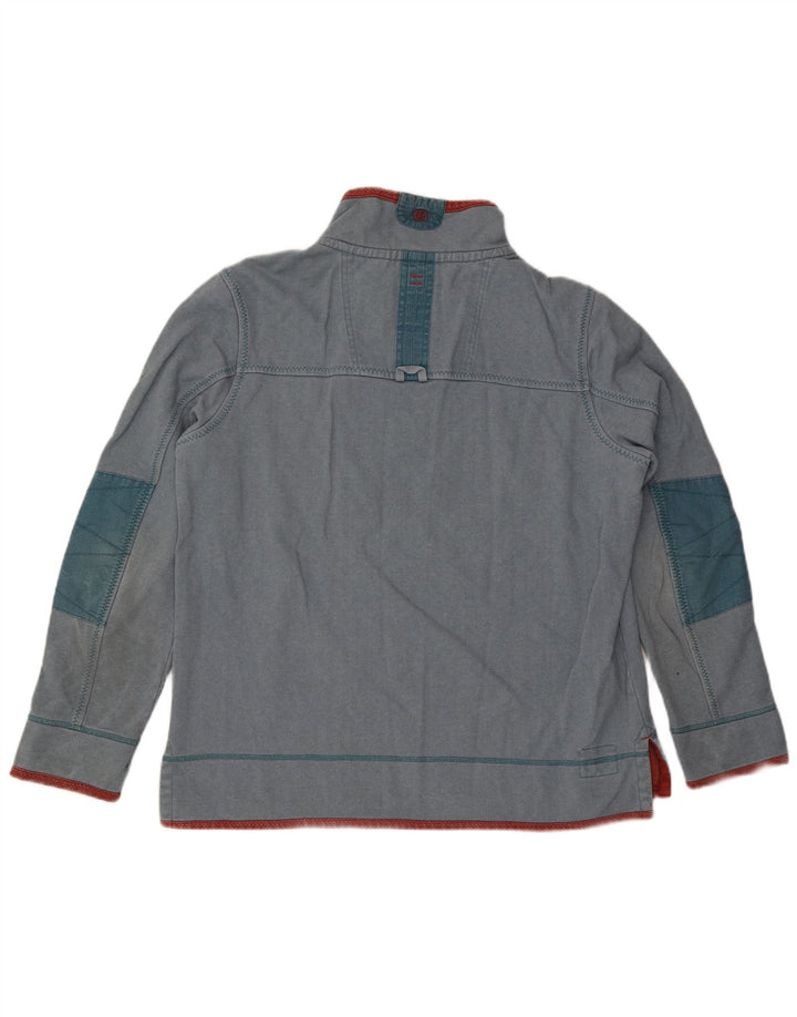 Sudadera con capucha y cuello con cremallera para hombre de Fat Face, jersey de algodón azul grande