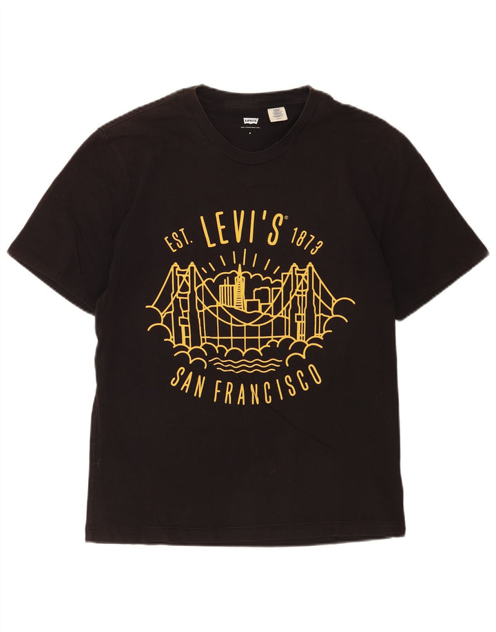 Levi's San Francisco Graphic Camiseta para hombre, talla pequeña, color negro