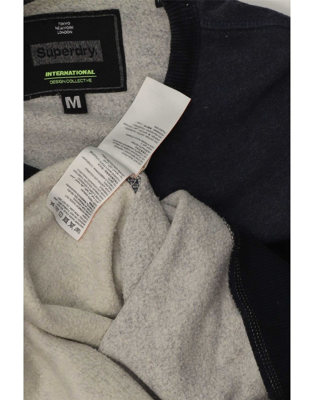 Superdry Hombre Sudadera Gráfica Jersey De Algodón Color Block En Azul Marino Mediano