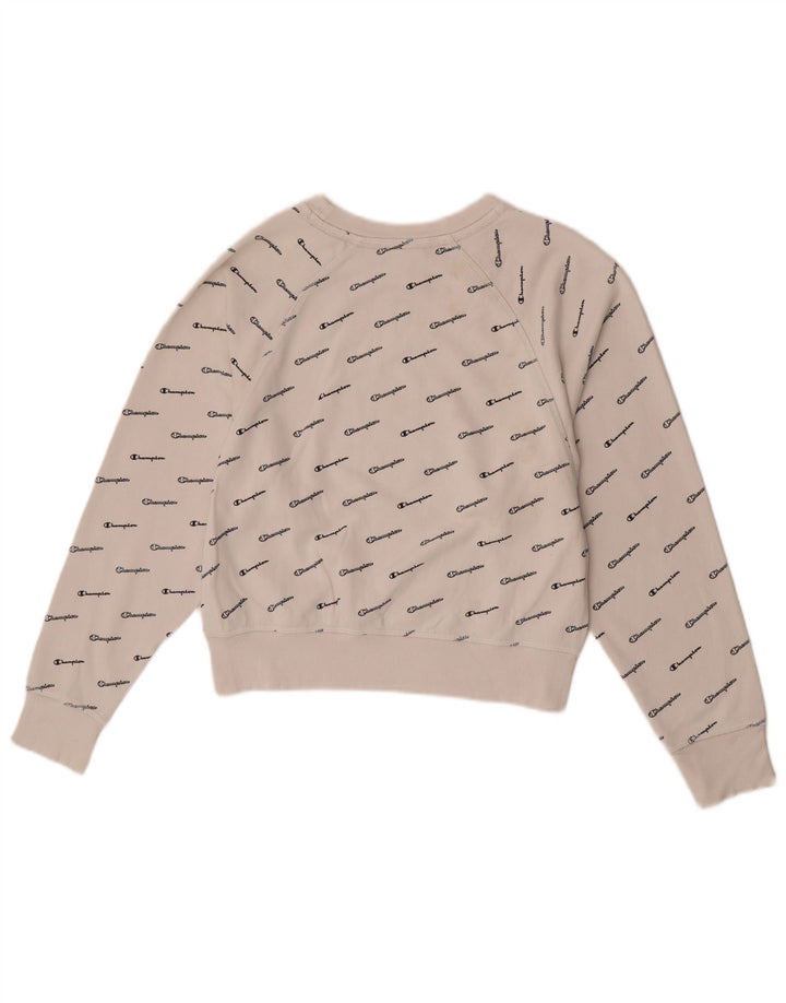 Champion Sudadera Crop Graphic para Mujer UK 14 Medium White Cotton