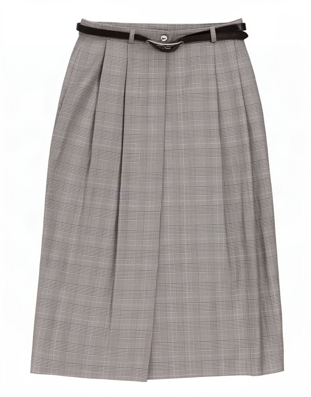 Vintage mujer abrigo falda Reino Unido 10 pequeño W27 gris Houndstooth poliéster
