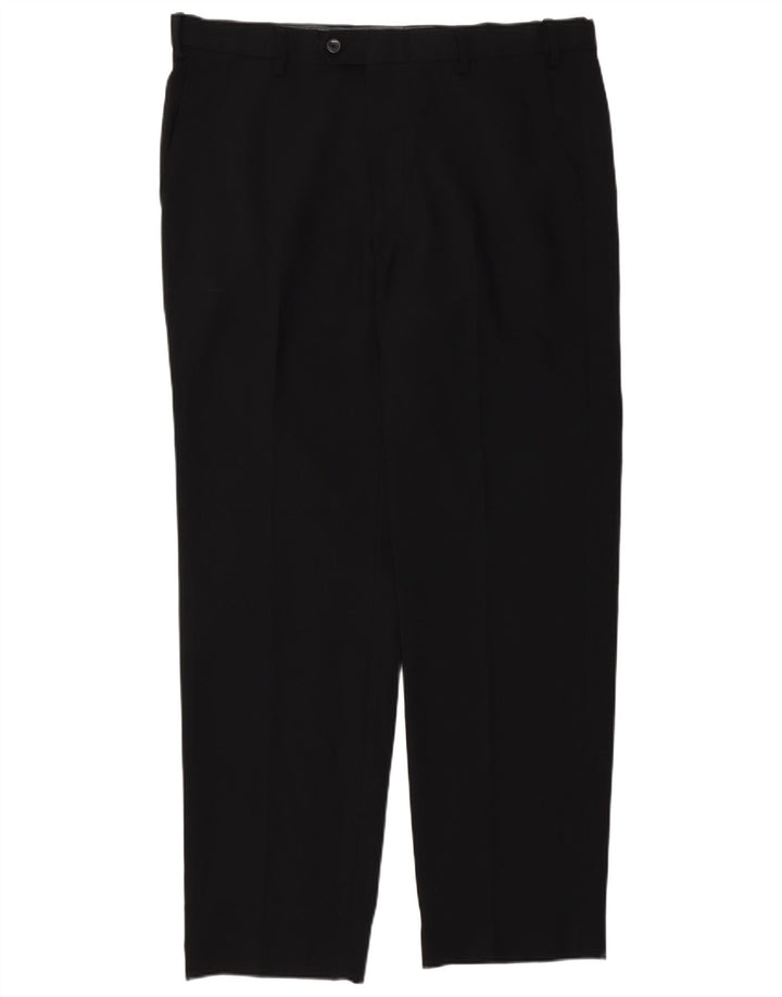 Marks & Spencer Pantalones de traje rectos de corte regular para hombre W36 L31 Negro