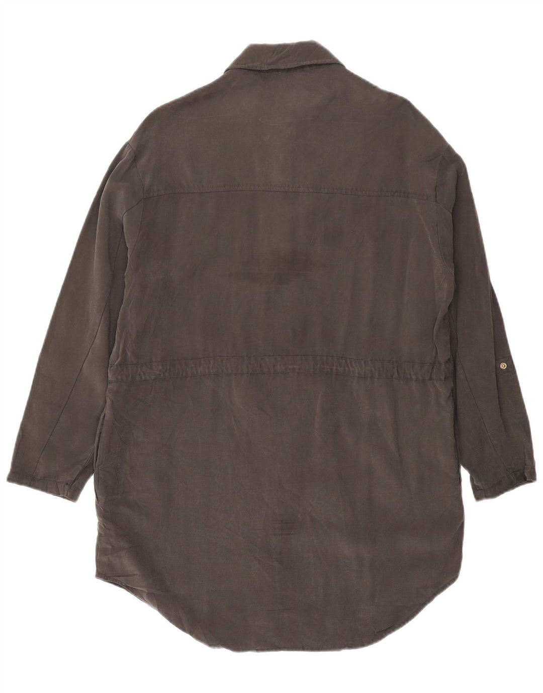 Zara Vestido Camisero Mujer UK 44 Viscosa Gris Medio