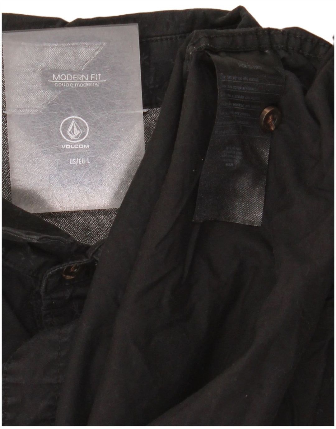 Camisa Volcom Modern Fit de algodón con lunares negros grandes para hombre