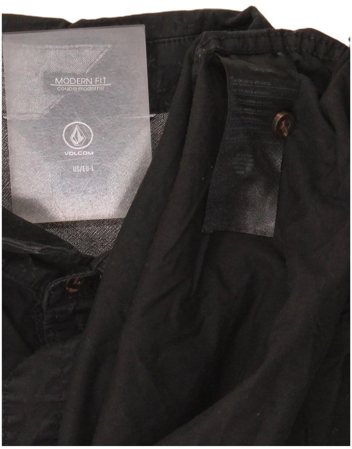 Camisa Volcom Modern Fit de algodón con lunares negros grandes para hombre