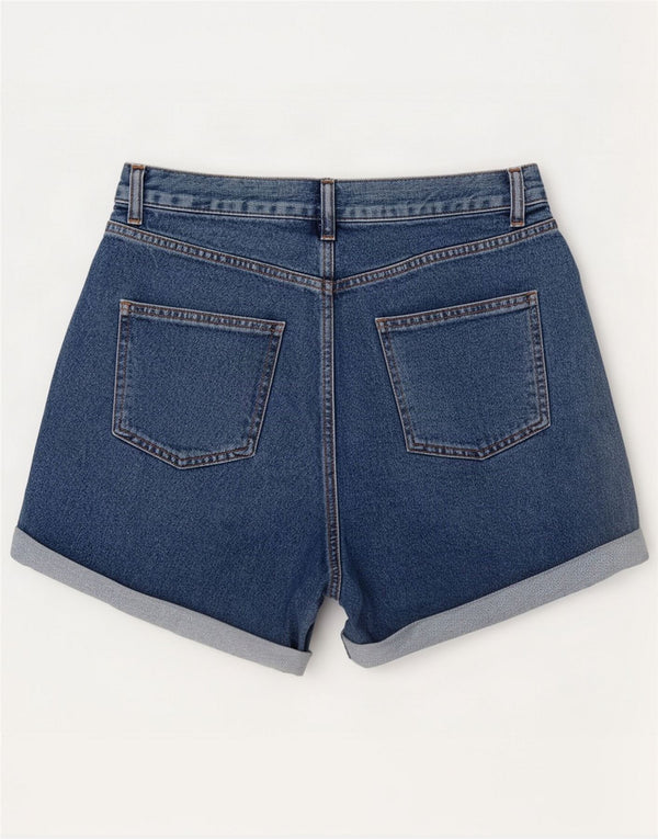Topshop Shorts vaqueros plisados para mujer UK 10 Small W28 Algodón azul