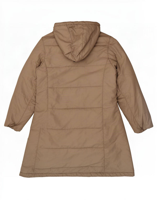 Jack Wolfskin Abrigo acolchado con capucha para mujer UK 12/14 Poliéster beige medio