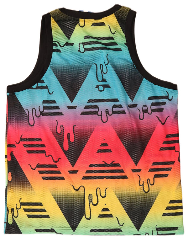 Adidas - Camiseta sin mangas con estampado abstracto para hombre, talla grande, poliéster multicolor