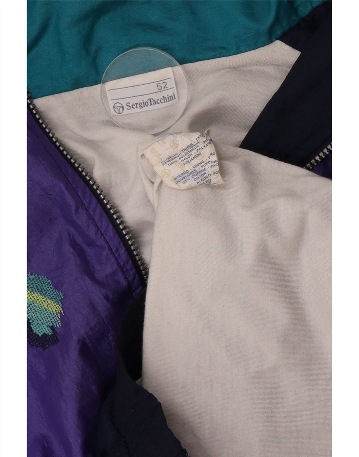 Sergio Tacchini Chaqueta de chándal para hombre IT 52 Large Azul marino Colorblock